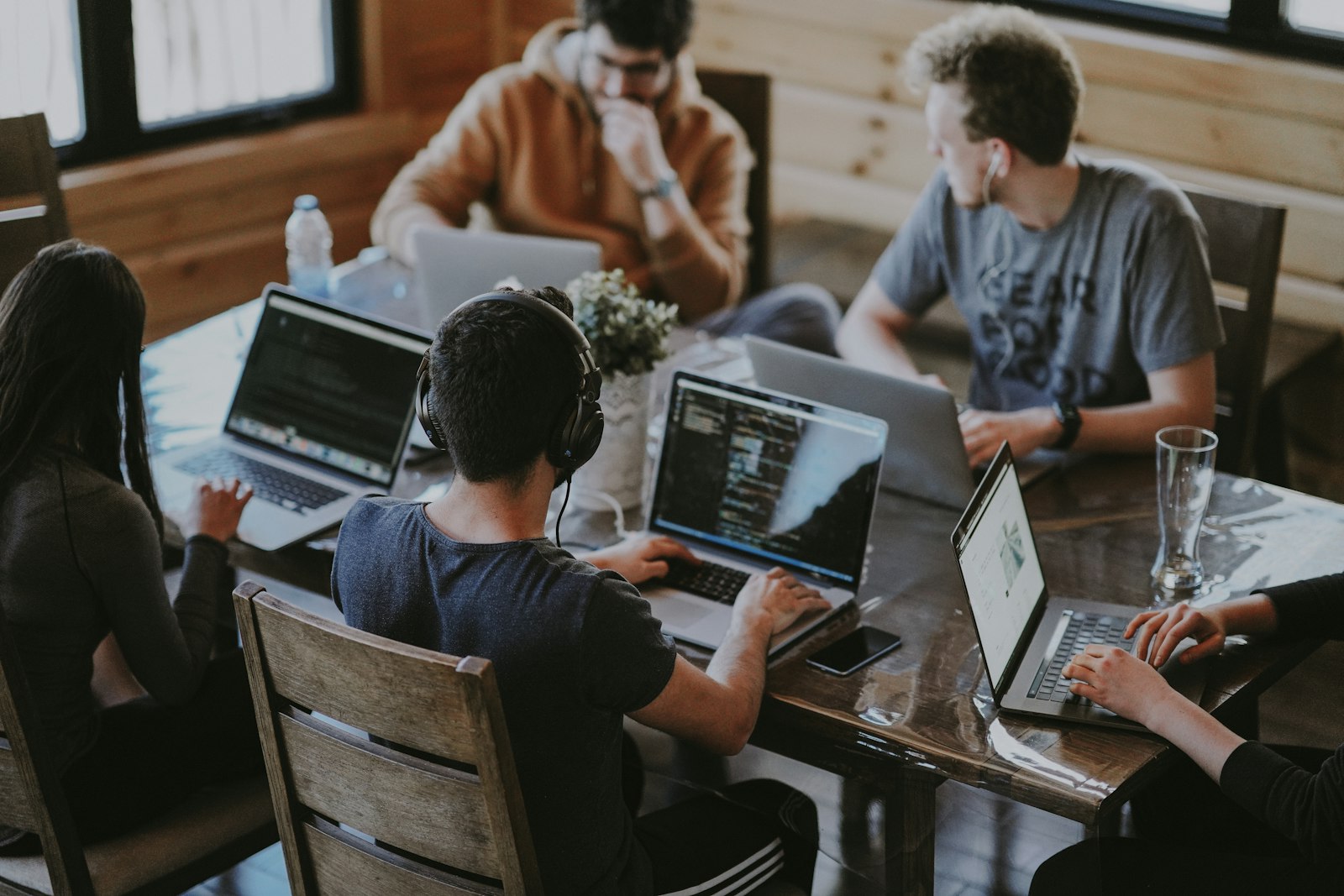 Team collaborating on software